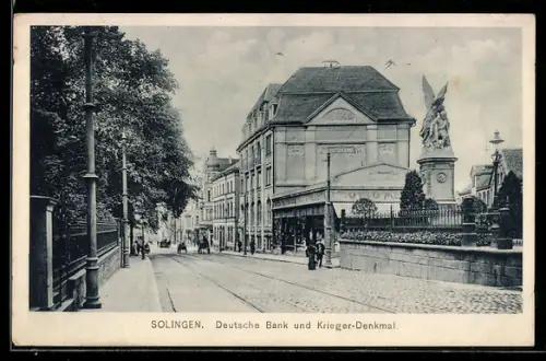 AK Solingen, Deutsche Bank und Krieger-Denkmal