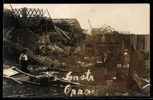 Foto-AK Oppau, Explosion der Stickstoffwerke im Jahr 1921