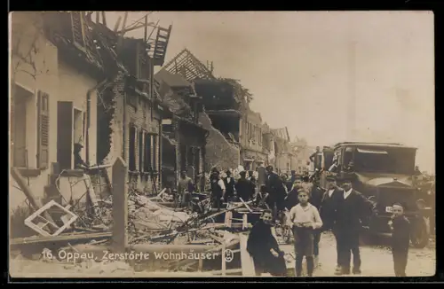 AK Oppau, Explosion der Stickstoffwerke im Jahr 1921, zerstörte Wohnhäuser