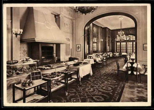 AK Berlin, Der Adlon Grill im Adlon Hotel, Unter den Linden am Brandenburger Tor, Innenansicht