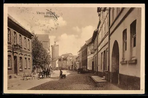 AK Vacha /Rhön, Bahnhofstrasse mit Geschäften