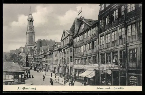 AK Hamburg, Schaarmarkt (Ostseite) in Alt-Hamburg