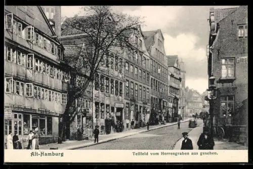 AK Hamburg-Neustadt, Teilfeld vom Herrengraben aus gesehen