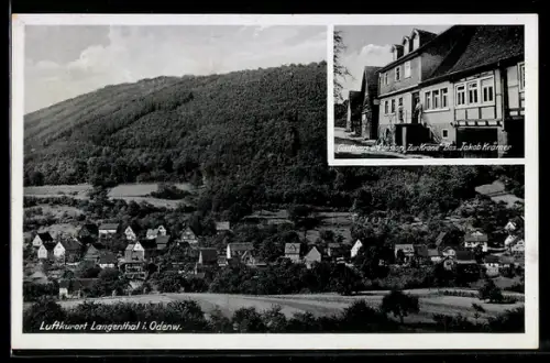 AK Langenthal i. Odenw., Gasthaus und Pension Zur Krone, Teilansicht