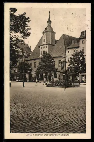 AK Jena, Rathaus mit Hanfrieddenkmal