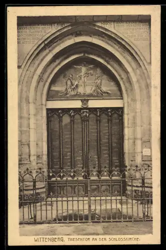 AK Wittenberg / Elbe, Thesentor an der Schlosskirche