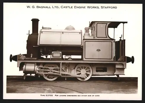 Fotografie britische Eisenbahn, Dampflok Type E 2702, W.G. LTD Castle Engine Works Stafford