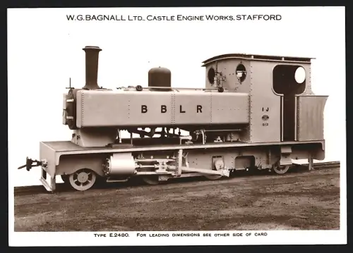 Fotografie britische Eisenbahn, Dampflok BBLR Type E 2480, W.G. LTD Castle Engine Works Stafford