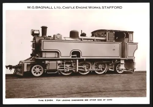 Fotografie britische Eisenbahn, Dampflok Type E 2464, W.G. LTD Castle Engine Works Stafford