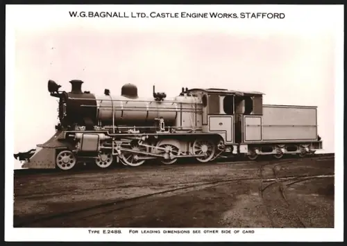 Fotografie britische Eisenbahn, Tender-Dampflok Type E 2488, W.G. LTD Castle Engine Works Stafford