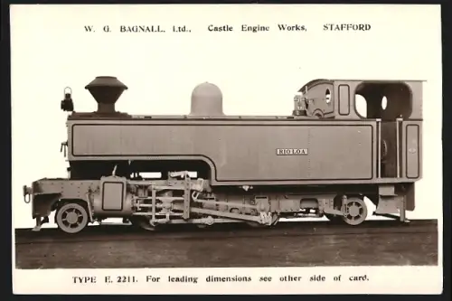 Fotografie britische Eisenbahn, Dampflok Rio Loa Type E 2211, W.G. LTD Castle Engine Works Stafford