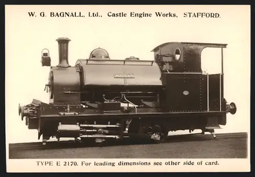 Fotografie britische Eisenbahn, Kleinbahn Dampflok Kenya Type E 2170, W.G. LTD Castle Engine Works Stafford