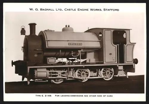 Fotografie britische Eisenbahn, Kleinbahn Dampflok Nairobi Type E 2169, W.G. LTD Castle Engine Works Stafford