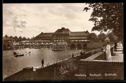 AK Hamburg-Winterhude, Stadtpark u. Stadthalle
