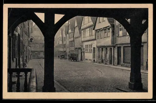 AK Heilbronn a. N., Schwibbogen, Fachwerkhäuser