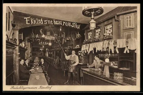 AK Düsseldorf, Radschlägermuseum, Innenansicht