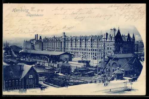 AK Hamburg, Lagerhäuser in der Speicherstadt