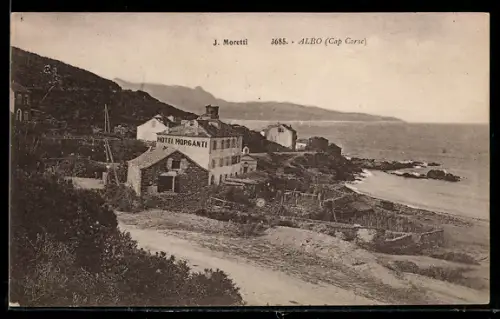 AK Albo /Cap Corse, Hotel Morganti an der Küste