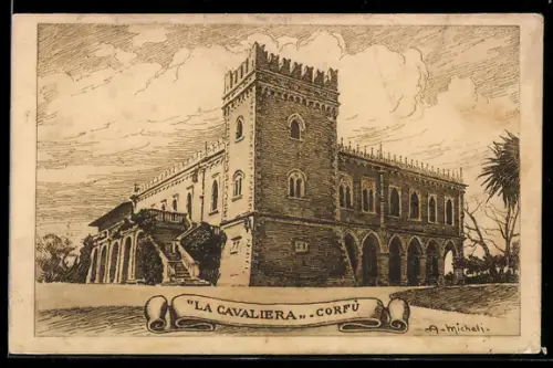 Künstler-AK Corfù, La Cavaliera