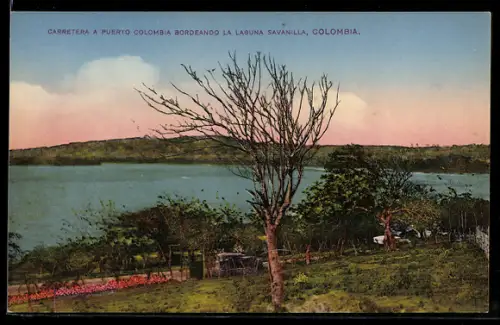 AK Puerto Colombia, Carretera a Puerto Colombia bordeando la Laguna Savanilla