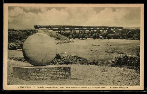 AK Verendrye, ND, Monument to David Thompson, English Geographer at Verendrye