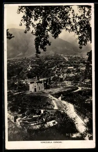 AK Caracas, Panorama mit Kirche und Fluss