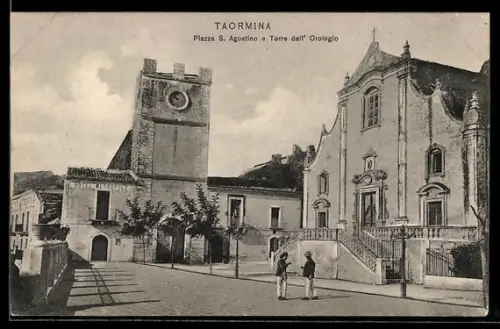 AK Taormina, Piazza S. Agostino e Torre dell` Orologio, Hotel Metropole