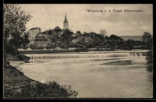 AK Wieselburg a. d. Erlauf, Ortspartie am Mitterwasser