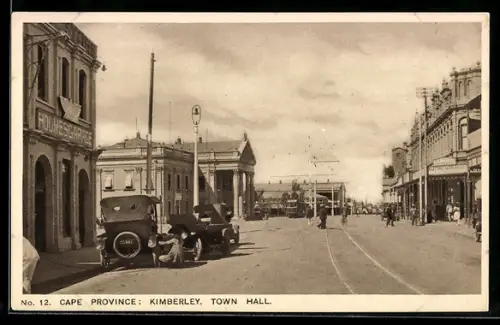 AK Kimberley, Town Hall, Strassenpartie am Rathaus