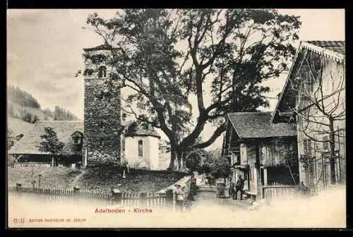 AK Adelboden, Partie an der Kirche