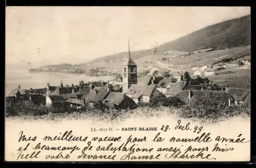 AK Saint-Blaise, Ortsansicht mit Kirche