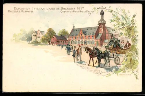 AK Bruxelles, Ausstellung / Exposition Internationale 1897, Quartier du Vieux Bruxelles