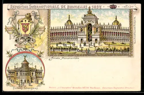 AK Brüssel, Exposition Internationale 1897, Arcade Monumentale