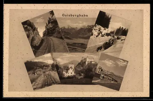 AK Salzburg, Gaisbergbahn im Sommer und im Winter, Burg