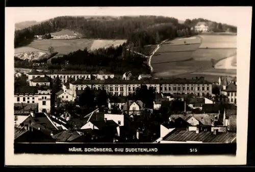 AK Mähr. Schönberg, Teilansicht aus der Vogelschau