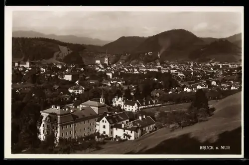 AK Bruck a. Mur, Ortsansicht aus der Vogelschau