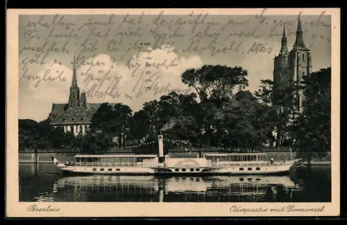 AK Breslau, Oderpartie mit Dominsel