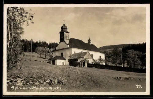 AK Spindelmühle / Spindleruv Mlyn, Kath. Kirche