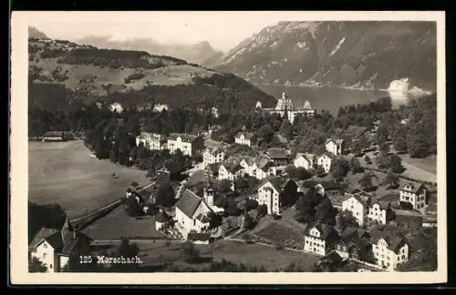 AK Morschach, Ortsansicht aus der Vogelschau