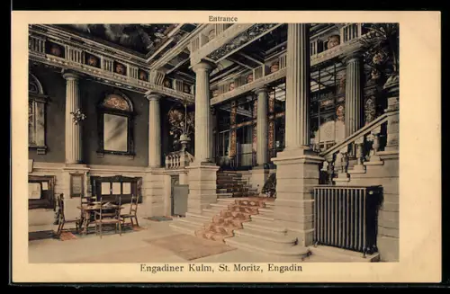 AK St. Moritz, Hotel Engadiner Kulm, Eingang