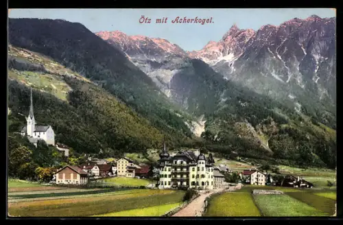AK Oetz, Ortsansicht mit Acherkogel