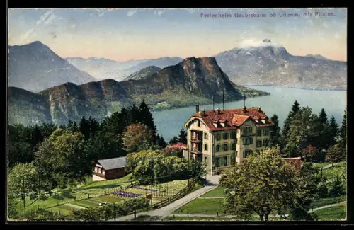 AK Vitznau, Ferienheim Grubisbalm mit Pilatus