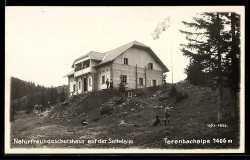AK Oswaldgraben, Naturfreundeschutzhaus auf der Sattelalm, Terenbachalpe