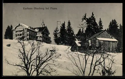 AK Flums, Kurhaus Oberberg im Winter