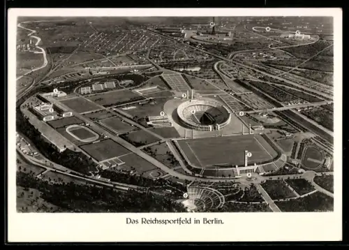 AK Berlin, Blick auf das Reichssportfeld, Schauplatz der XI. Olympiade 1936
