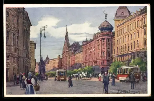 Künstler-AK Hans Götzinger: Budapest, Elisabeth-Ring