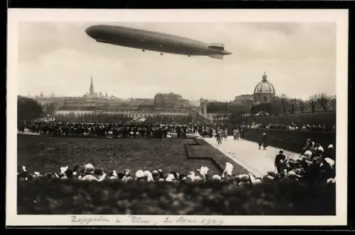 AK Wien, Zeppelin auf der Fahrt