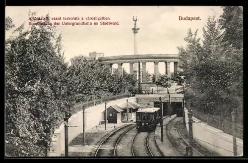 AK Budapest, Einmündung der U-Bahn im Stadtwald