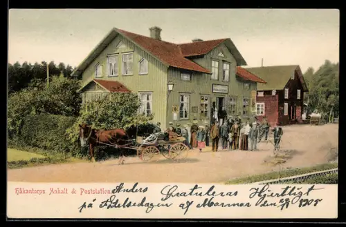AK Hakantorp, Bahnhof u. Poststation