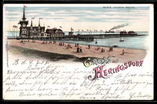 AK Heringsdorf / Seebad, Kaiser-Wilhelm-Brücke
